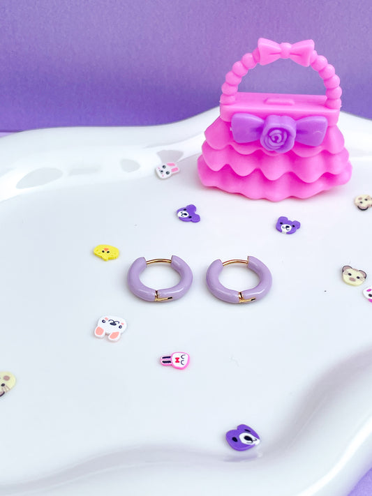 Arracadas esmalte moradas